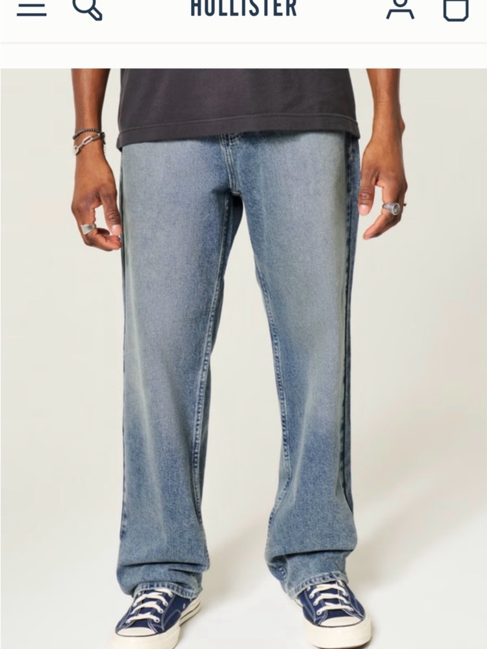 Hollister Men’s Stretch Baggy Light Blue Jeans 30x30 NEW